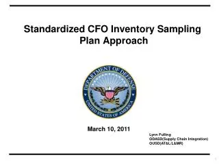 Standardized CFO Inventory Sampling Plan Approach