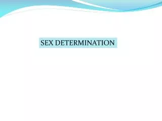SEX DETERMINATION