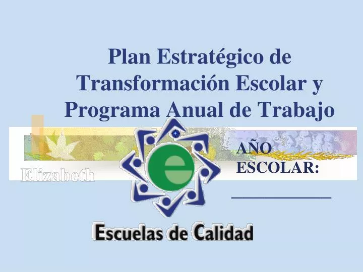 plan estrat gico de transformaci n escolar y programa anual de trabajo