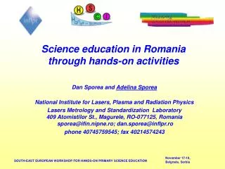 Science education in Romania through hands-on activities