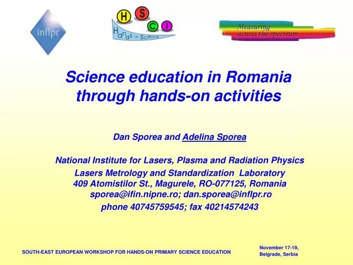 science education in romania through hands on activities