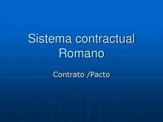 sistema contractual romano