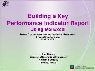 Building a Key Performance Indicator Report Using MS Excel