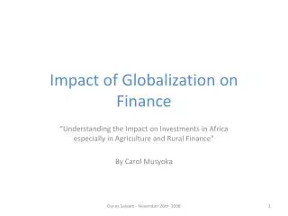 Impact of Globalization on Finance