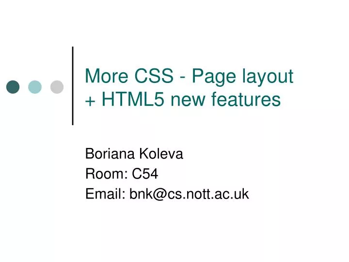 more css page layout html5 new features