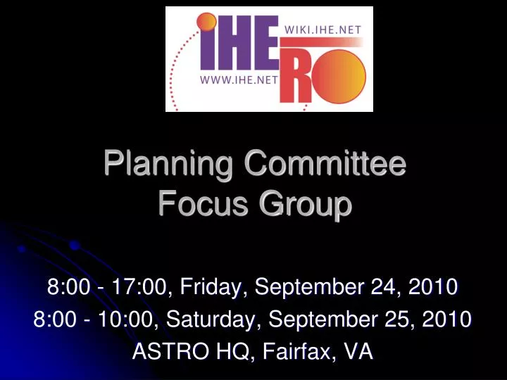 planning committee focus group