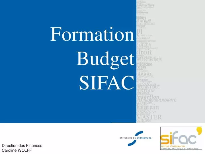 formation budget sifac