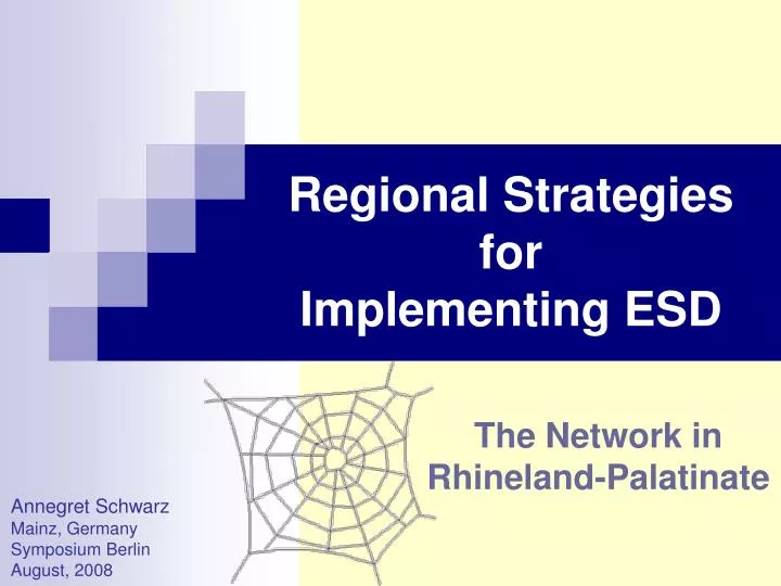 regional strategies for implementing esd