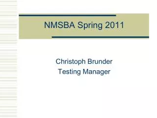 NMSBA Spring 2011