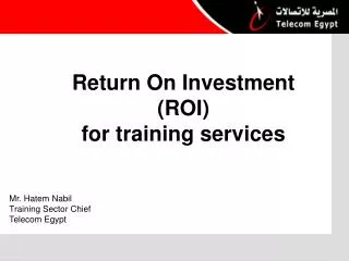 Return On Investment (ROI) for training services
