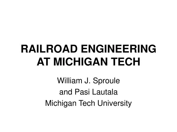 railroad engineering at michigan tech