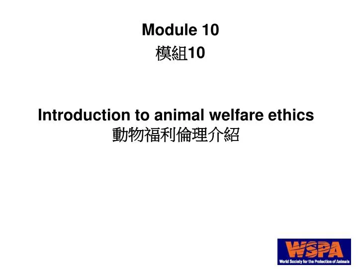 introduction to animal welfare ethics