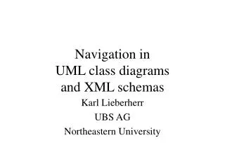 Navigation in UML class diagrams and XML schemas