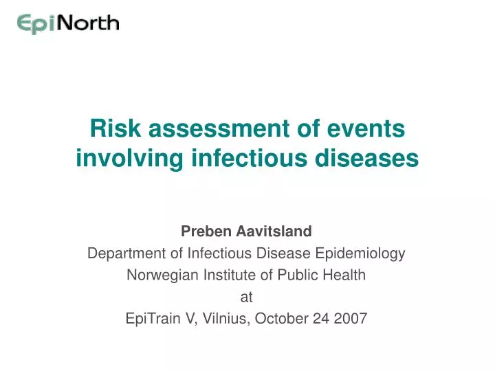 risk assessment of events involving infectious diseases