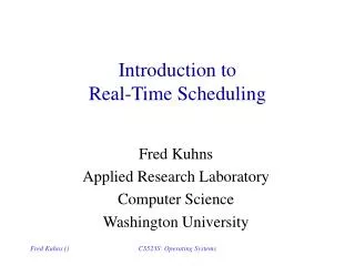 Introduction to Real-Time Scheduling