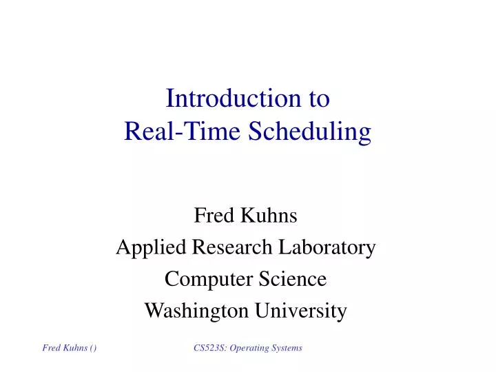 introduction to real time scheduling