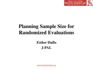 Planning Sample Size for Randomized Evaluations