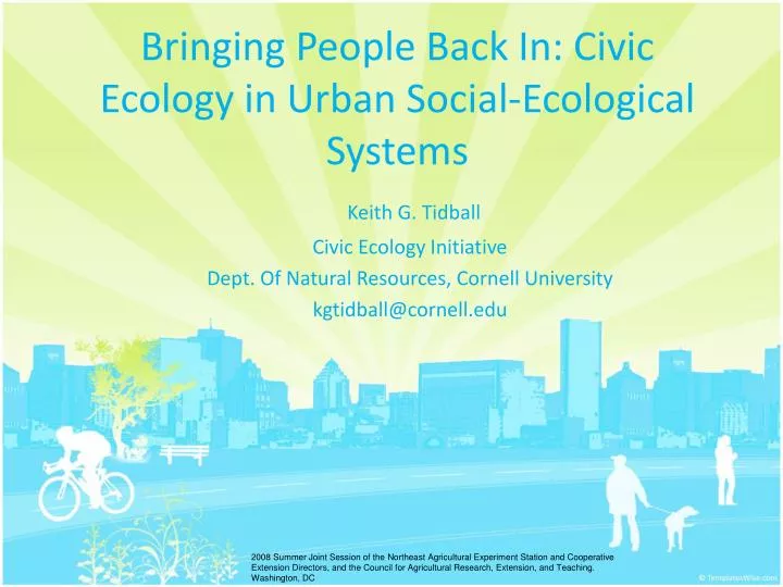 bringing people back in civic ecology in urban social ecological systems
