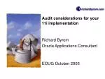Audit considerations for your 11i implementation - slide 1