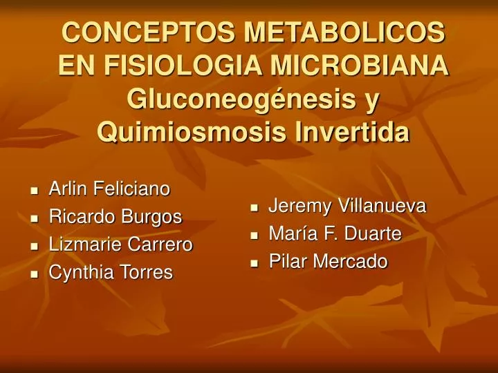 conceptos metabolicos en fisiologia microbiana gluconeog nesis y quimiosmosis invertida
