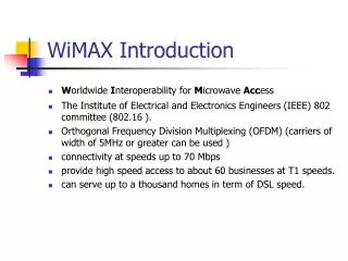 WiMAX Introduction