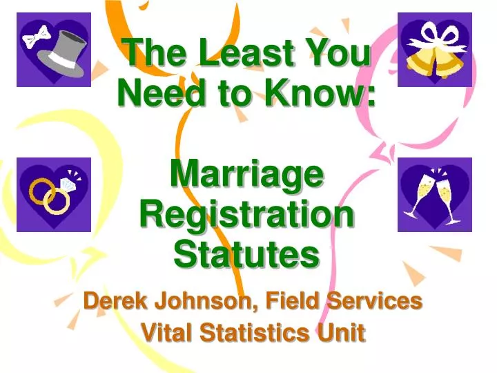 the least you need to know marriage registration statutes