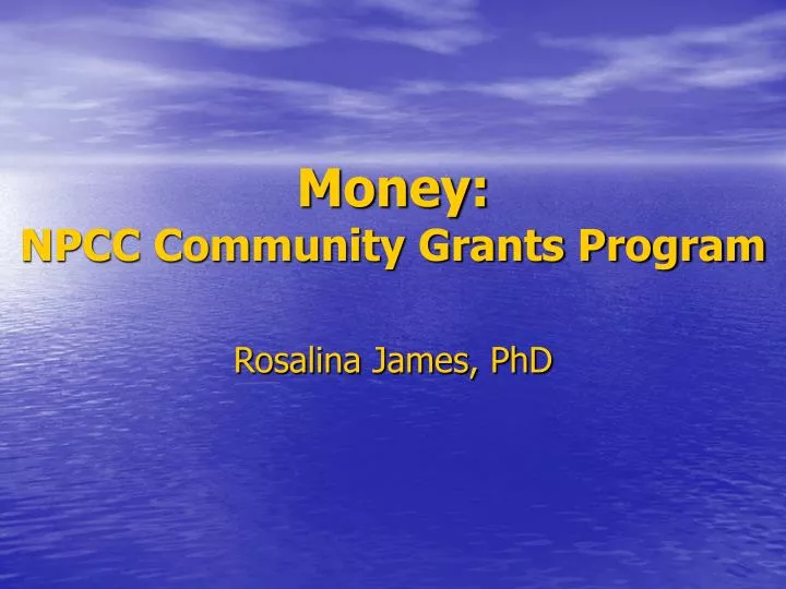 money npcc community grants program