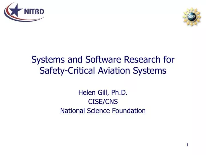 systems and software research for safety critical aviation systems