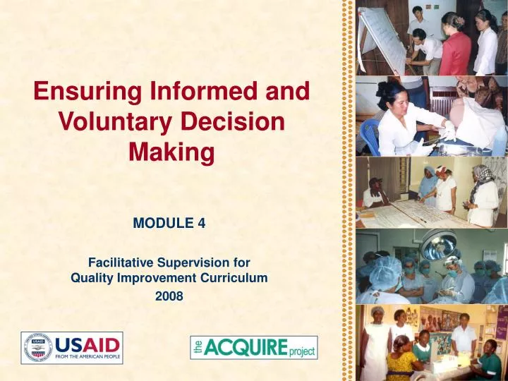 ensuring informed and voluntary decision making