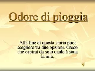 Odore di pioggia