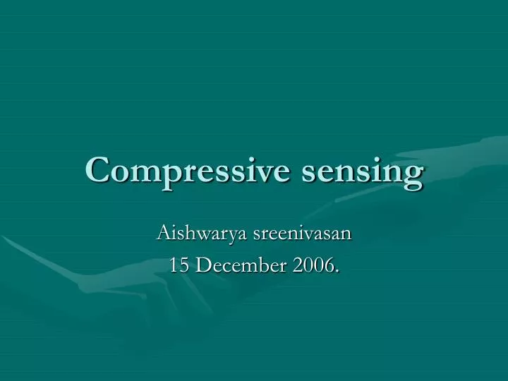 compressive sensing