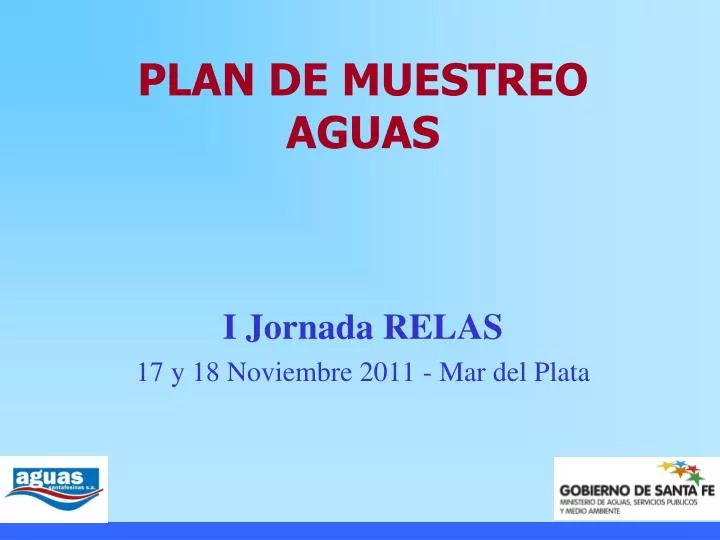 plan de muestreo aguas i jornada relas 17 y 18 noviembre 2011 mar del plata