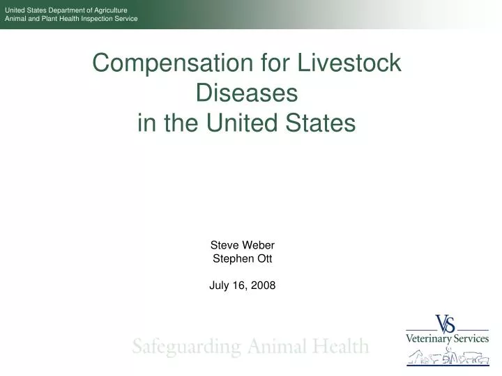 compensation for livestock diseases in the united states