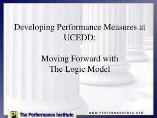 Developing Performance Measures at UCEDD: Moving Forward with The Logic Model