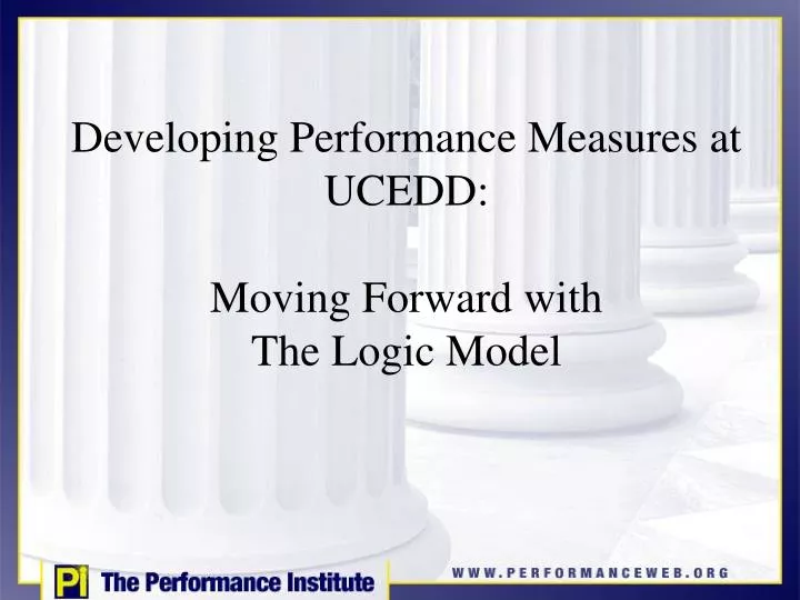 developing performance measures at ucedd moving forward with the logic model