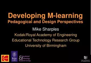 Developing M-learning Pedagogical and Design Perspectives