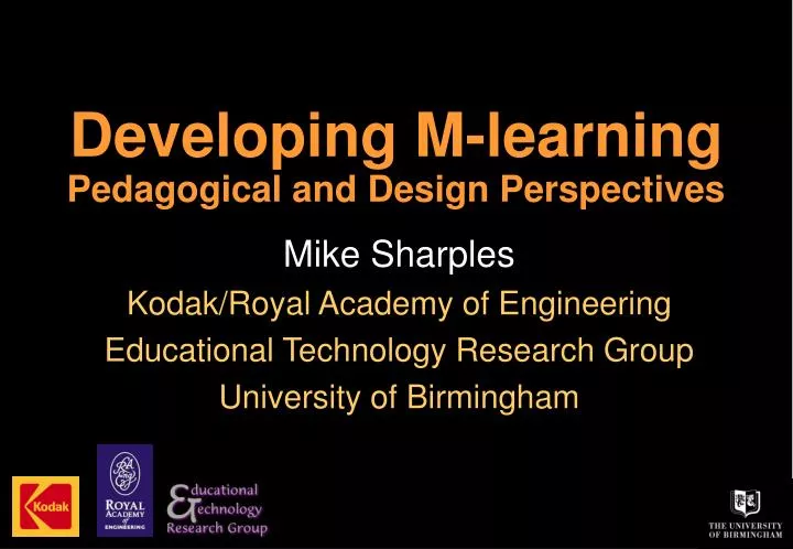 developing m learning pedagogical and design perspectives