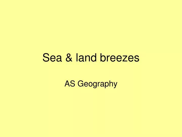 sea land breezes