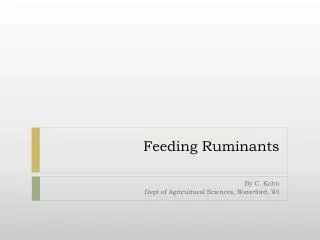 Feeding Ruminants
