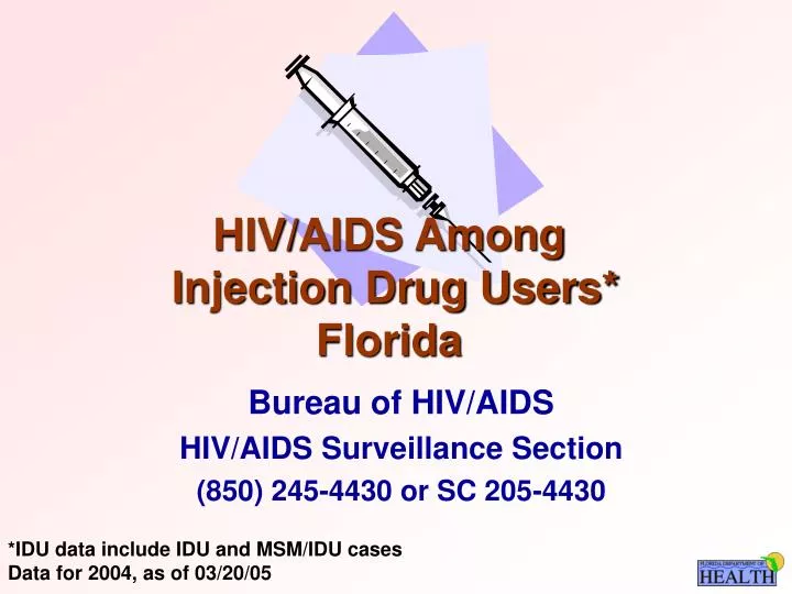 hiv aids among injection drug users florida