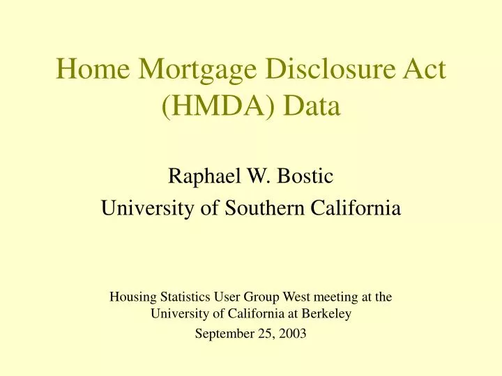 home mortgage disclosure act hmda data