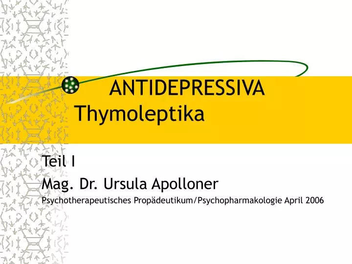 antidepressiva thymoleptika