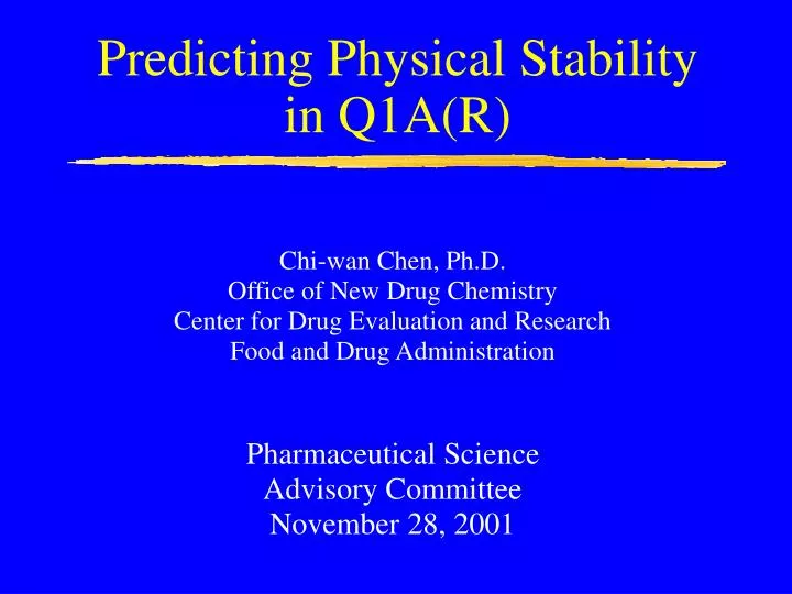 predicting physical stability in q1a r