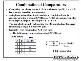 Combinational Comparators