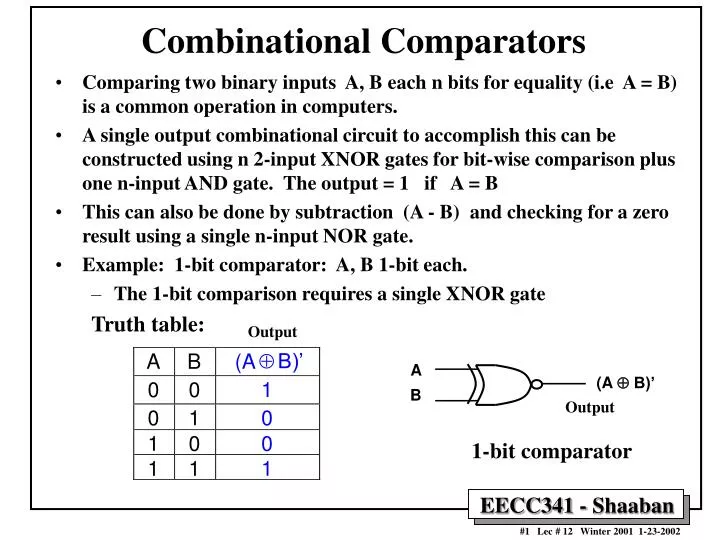 combinational comparators