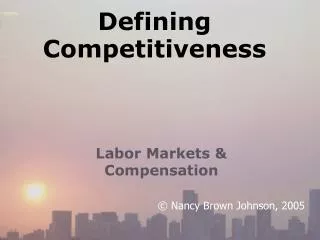 Defining Competitiveness