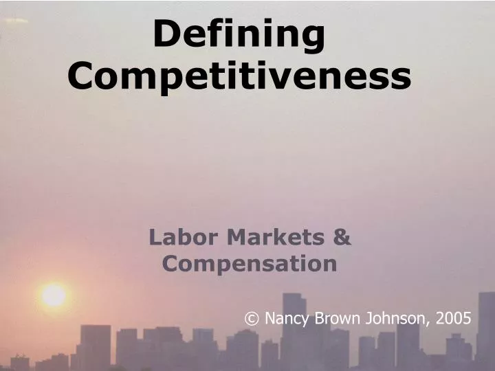 defining competitiveness
