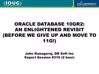 John Kanagaraj, DB Soft Inc Expert Session #319 (2 hour)