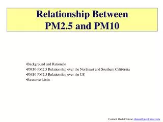 Relationship Between PM2.5 and PM10