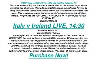 Watch Italy v Ireland live | RBS Six Nations | Rugby TV